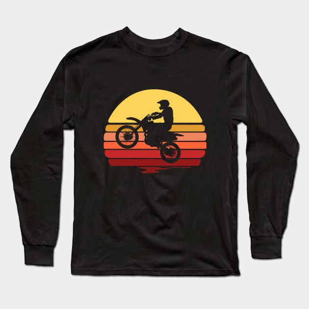 Dirt Biking - Dirt Biker Sunset Long Sleeve T-Shirt by Kudostees